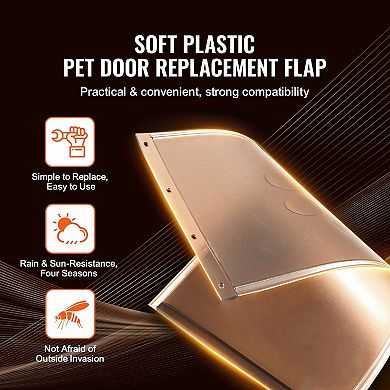 Dog Door Replacement Flap Rounded Edges PVC Windproof Waterproof