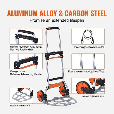 Compact Hand Truck for Carrying Supplies, Travel, and Household Items