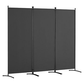 3-Panel Folding Room Divider with Polyester Fabric and Adjustable Panels