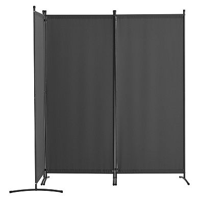 3-Panel Folding Room Divider with Polyester Fabric and Adjustable Panels