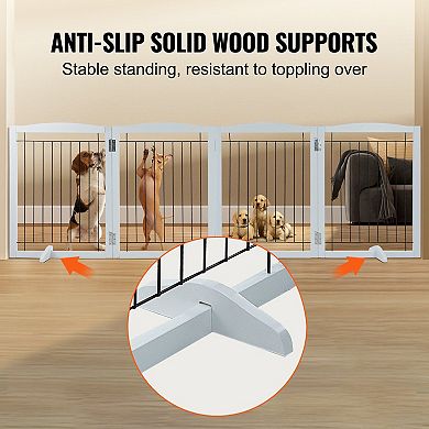 Foldable Wooden Gate for Doorways, Hallways, and Stairs, Extra-Wide