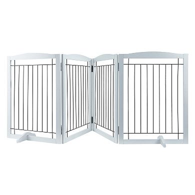 Foldable Wooden Gate for Doorways, Hallways, and Stairs, Extra-Wide