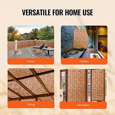 Outdoor Reed Privacy Fence Panel for Yard, Garden, Patio and Balcony