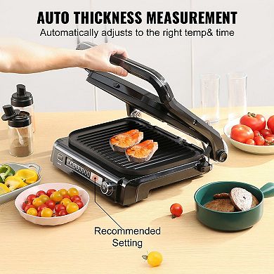 Electric Indoor Griddle with Removable Plates, 1800W Countertop Grill