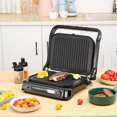Electric Indoor Griddle with Removable Plates, 1800W Countertop Grill