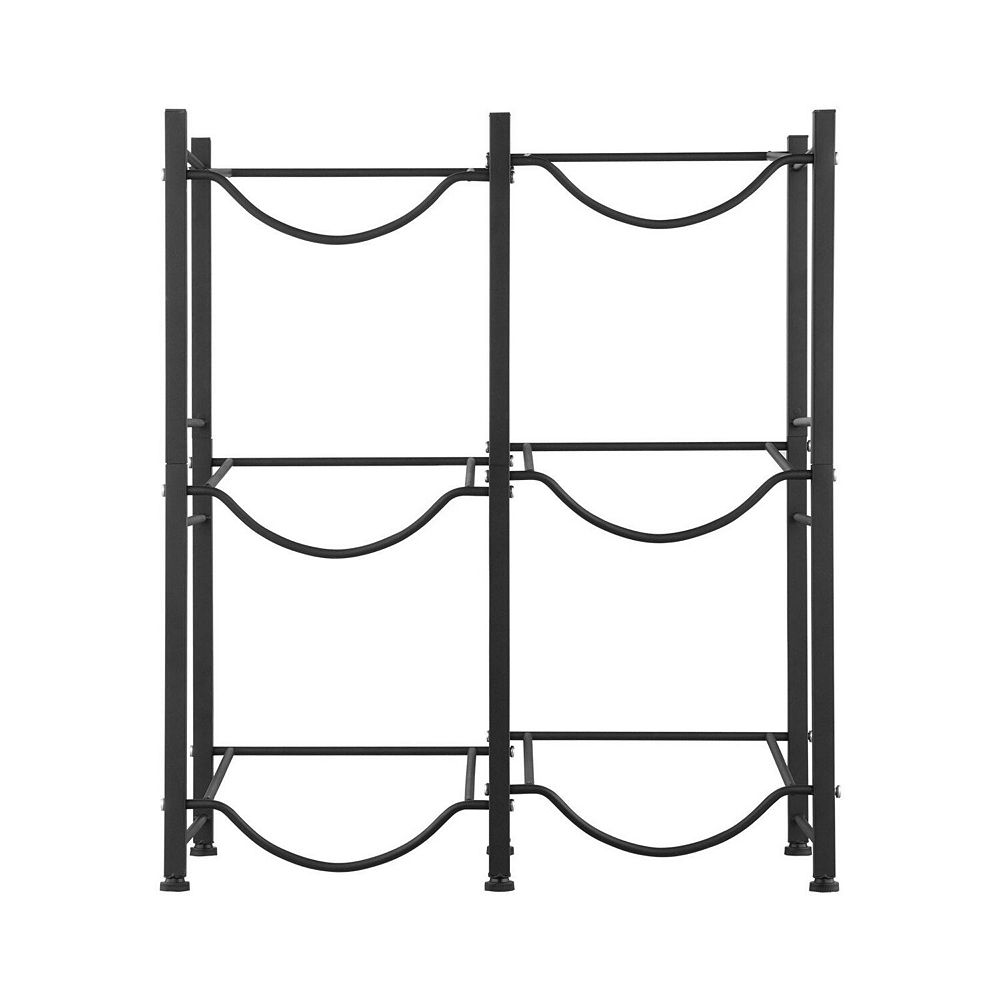 3-Tier Water Jug Rack for 6 Bottles with Powder-Coated Cast Iron