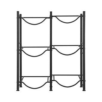 3 tier Water Jug Rack for 6 Bottles with Powder-Coated Cast Iron