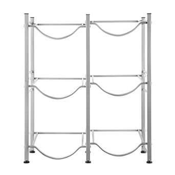 3 tier Water Jug Rack for 6 Bottles with Powder-Coated Cast Iron