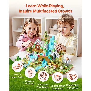 Kids Magnetic Building Blocks 150-Piece Set, 3D Construction with Portable Storage Bag