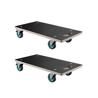 Portable Heavy-Duty Dollies for Moving Furniture, Plants, and Boxes, 2-Pack with Brakes