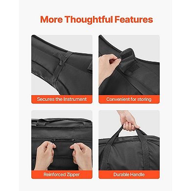 Cello Carrying Case with Explosion-Proof Zippers and Bow Holder