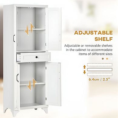 Freestanding Pantry Cabinet for Kitchen or Dining Room with Adjustable Shelves