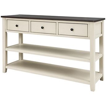 Console Table with Drawers and Open Shelves for Storage and Décor