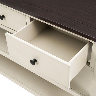 Console Table with Drawers and Open Shelves for Storage and Décor