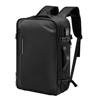 Travel Backpack with Built-In Vacuum Pump, 65L Capacity, Water-Resistant and Storage Compartments