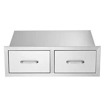 Double Stainless Steel Drawer with Handle for Indoor and Outdoor Use