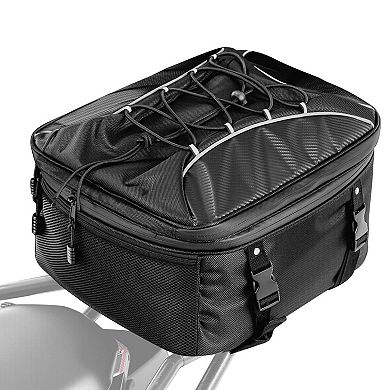 Expandable Bike Tail Bag with Internal Tie-Downs and Straps
