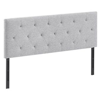 Diamond Tufted Linen Headboard with Adjustable Height