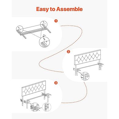 Diamond Tufted Linen Headboard with Adjustable Height