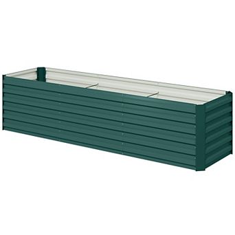 Galvanized Steel Raised Garden Bed Open-Bottom Planter for Herbs or Vegetables