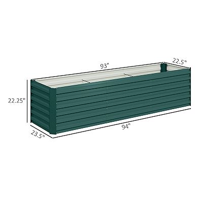 Galvanized Steel Raised Garden Bed Open-Bottom Planter for Herbs or Vegetables