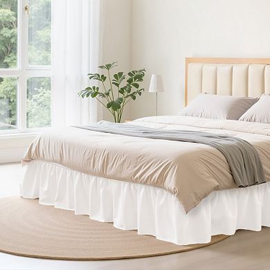 Adjustable Wrap Around Bed Skirt for Full Bed, 3-Sided Coverage