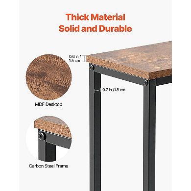 Narrow Entryway Console Table with Metal Frame USB Charging and Power Outlets
