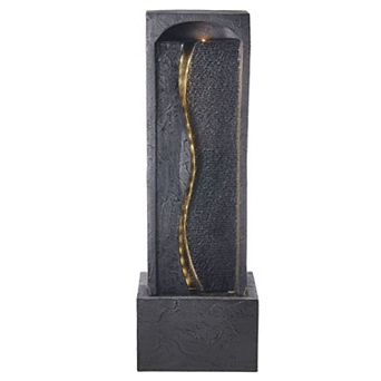 Compact Outdoor Fountain with Filtration, Absorbent Cotton, and LED Glow