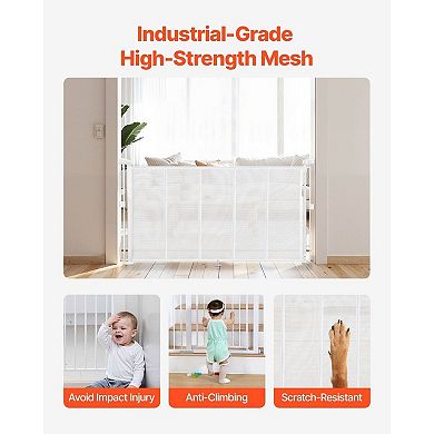 Retractable Safety Gate , One-Hand Open, Mesh