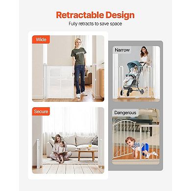Retractable Safety Gate , One-Hand Open, Mesh