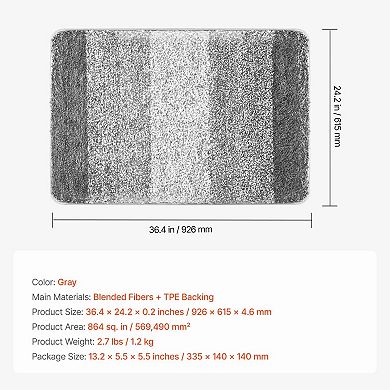 Microfiber Bathroom Rug with Textured Backing for Tub and Sink Areas