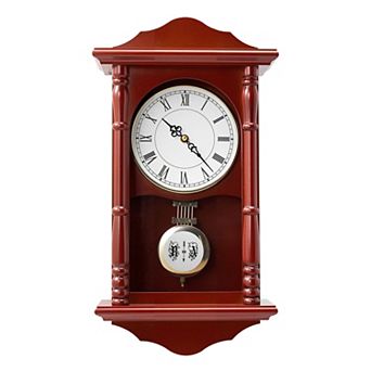 Silent Quartz Pendulum Wall Clock, Grandfather Style