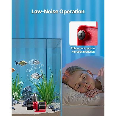 3-in-1 Aquarium Water Pump with Wave Maker Function, Adjustable Flow and Multiple Connectors