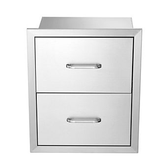 2 tier Stainless Steel Storage Drawer with Built-In Handle for Easy Access