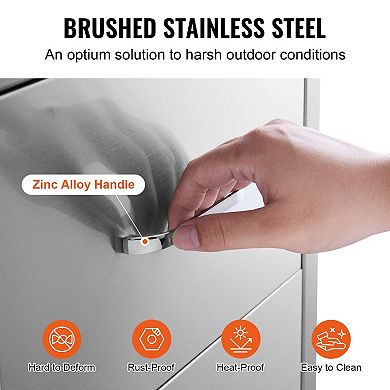 2-Tier Stainless Steel Storage Drawer with Built-In Handle for Easy Access