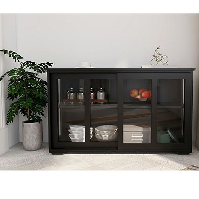 Multi-Purpose Sideboard Cabinet with Sliding Doors and Adjustable Shelves