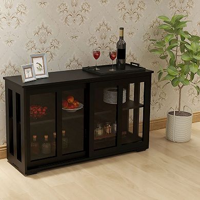 Multi-Purpose Sideboard Cabinet with Sliding Doors and Adjustable Shelves