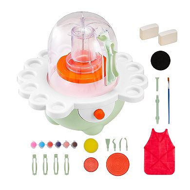 Mini Electric Pottery Wheel for Kids with USB Power, Adjustable Speed, and Craft Tools
