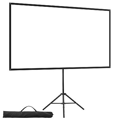 80-Inch Tripod Projector Screen Adjustable Height Lightweight Indoor-Outdoor Use