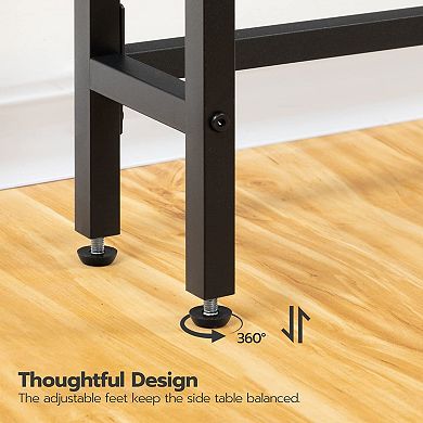 Narrow Behind-Sofa Console Table with Built-In Outlets & USB Ports, Slim Side Table for Living Room