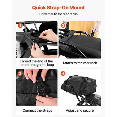 Convertible Motorcycle Tail Bag Backpack Crossbody Gear Bag 30L Waterproof