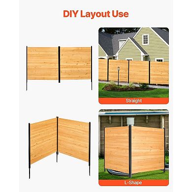 Wooden Privacy Fence Kit for Backyard, Garden, AC Units and Trash Bin Screening