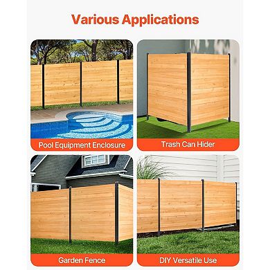 Wooden Privacy Fence Kit for Backyard, Garden, AC Units and Trash Bin Screening