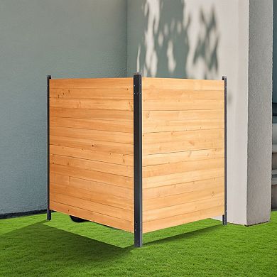 Wooden Privacy Fence Kit for Backyard, Garden, AC Units and Trash Bin Screening
