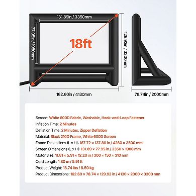 Inflatable Projector Screen Front & Rear Projection Indoor Outdoor Viewing