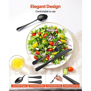 48-Piece Stainless Steel Flatware Set for 8 with Knives, Forks, and Spoons