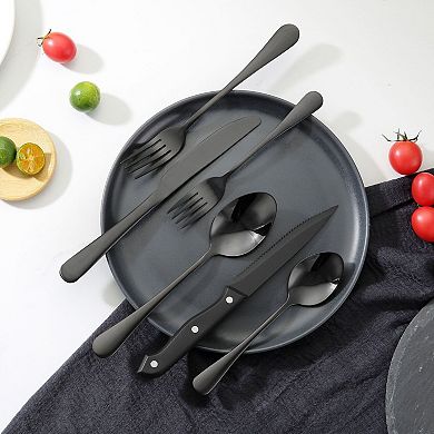 48-Piece Stainless Steel Flatware Set for 8 with Knives, Forks, and Spoons