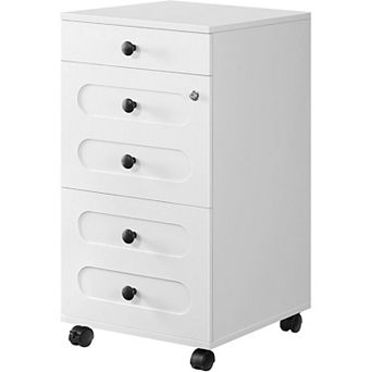 3-Drawer Mobile File Cabinet with Lock, Full-Extension Drawers, and Casters for Home or Office