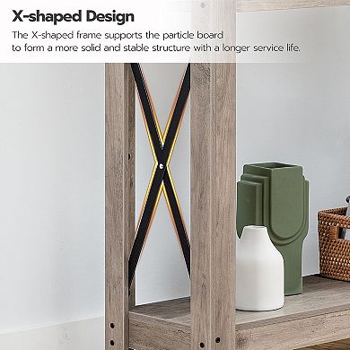 Console Table with Charging Station, 2 Tier Entryway Table with 2 AC Outlets and 2 USB Ports