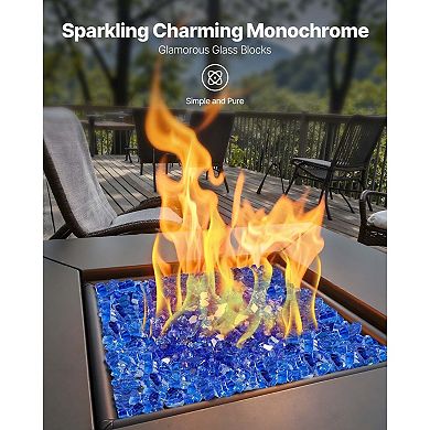 Tempered Quartz Fire Glass Rocks for Fire Pits, Fireplaces, or Gas Fire Features